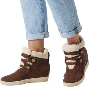 Sorel Out N About Faux Shearling Bootie (Women) - Tobacco/ Natural